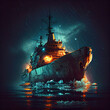 ship at night