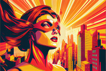 Strong Women Retro Posters, Super Hero, Not Actual Person, Generative Ai