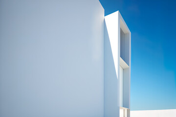 Poster - architectural background that is abstract a contemporary building's white detailing against a backdr