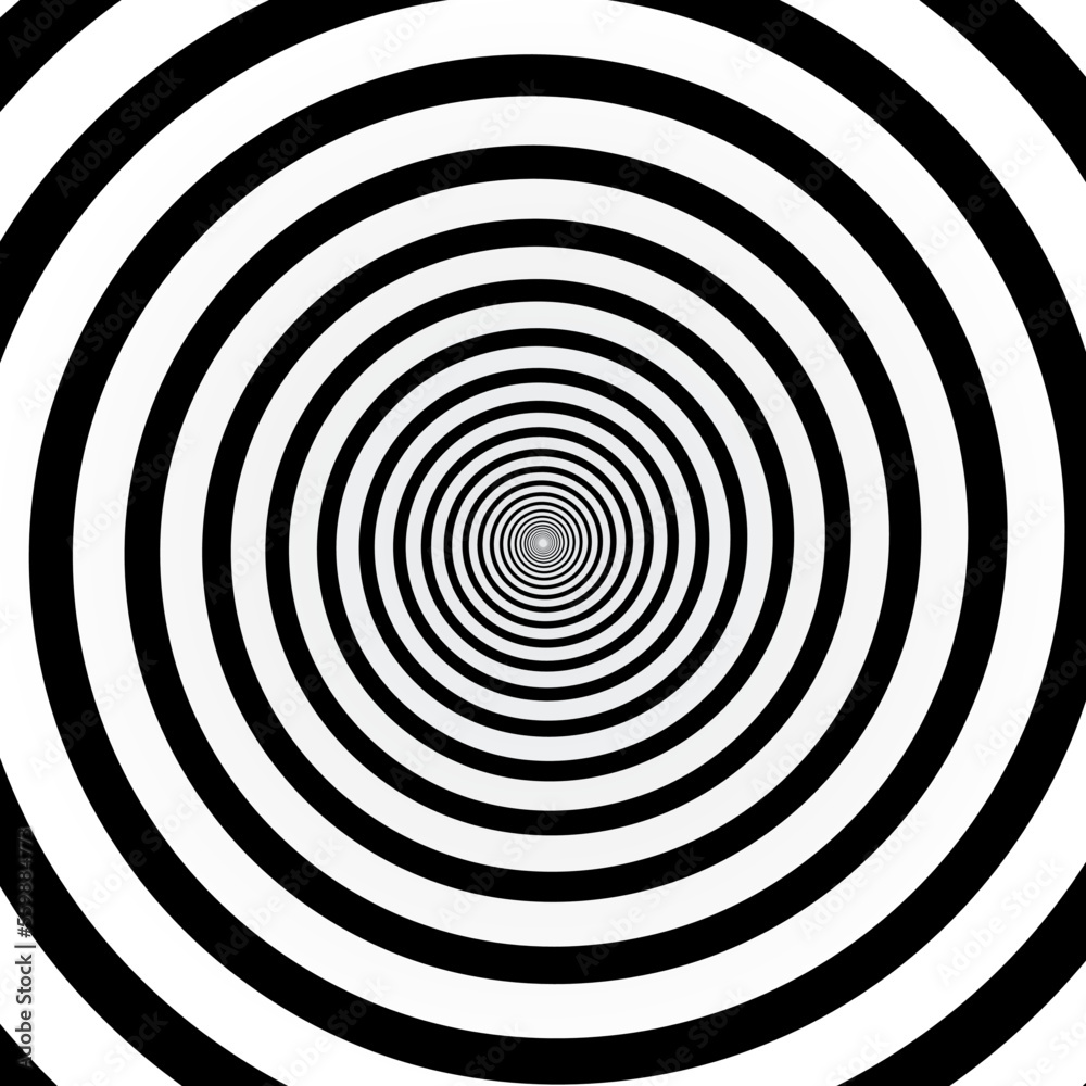 spiral black white optic vector background Stock Vector | Adobe Stock
