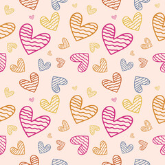 Valentine's seamless pattern vector doodle background digital paper illustration for web and print