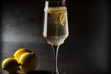 Sticker - Instead of champagne, the French 75 drink uses lemon hard seltzer. Generative AI