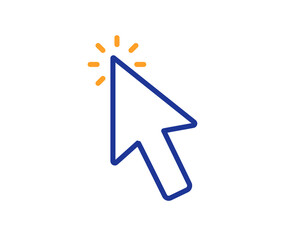Fototapete - Mouse cursor line icon. Click action sign. Arrow pointer symbol. Colorful thin line outline concept. Linear style cursor icon. Editable stroke. Vector