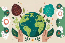 Cheers To Earth Day! On The Topic Of Rescuing The Globe, Human Hands Safeguard Our Environment, Use These Eco Images For Social Posters, Banners, Or Cards. Observe Earth Day Every Day. Generative AI