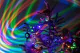Fototapeta Tęcza - Christmas tree with a lot of lights
