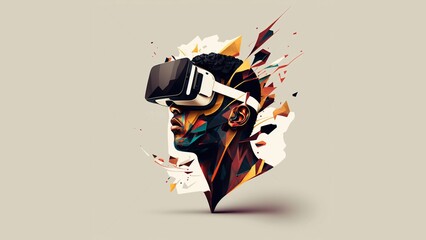 A boy with VR glasses