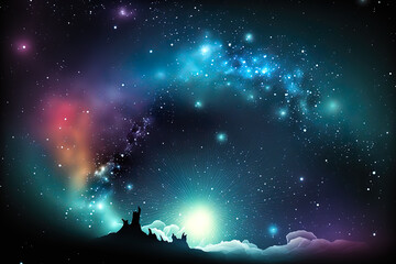 Wall Mural - outer space backdrop background with stars image. generative ai