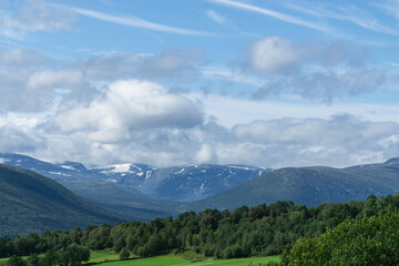  Snowy mountains in Norwegian summer