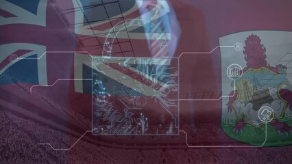 Poster - Animation of padlock, data processing and flag of australia