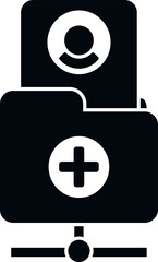 Wall Mural - Clinic health folder icon simple vector. Doctor patient. Digital online