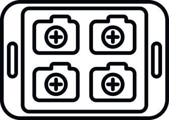 Sticker - Tablet data icon outline vector. Record patient. Report profile