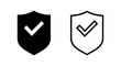 © OLIVEIA - Shield check mark icon vector illustration. Protection approve sign. Insurance icon