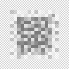 Wall Mural - censorship blur effect checkered texture. gray pixel mosaic pattern hiding text, image or another fo