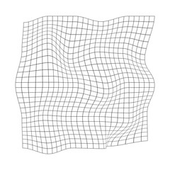 Wall Mural - distorted grid texture. warped mesh. trippy optical illusion. curvatured fish net. checkered pattern