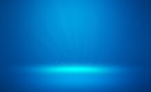 Blue Gradient Abstract Background With Soft Spot Light For Product Displaying.	