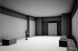 © tookitook - Man giving presentation in an empty room, created with Generative AI technology