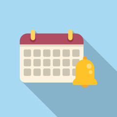 Poster - Calendar task schedule icon flat vector. Event time. Agenda app