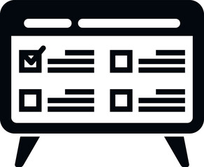 Poster - Monitor task schedule icon simple vector. Event person. Agenda reminder