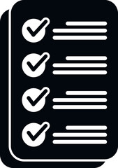 Sticker - Done task schedule icon flat vector. Event time. Agenda settings