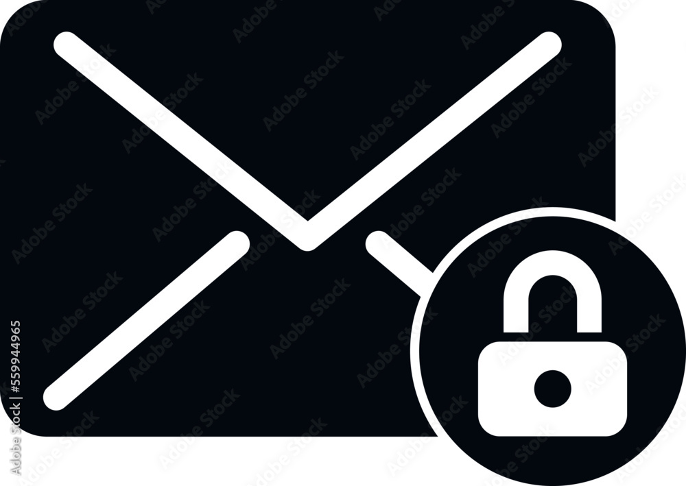Secured mail icon simple vector. Cipher data. Lock code Stock Vector ...