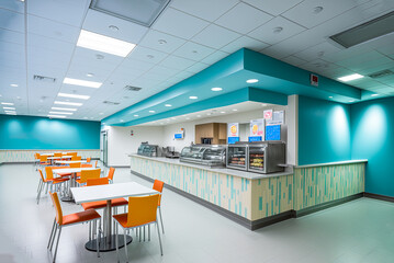 Wall Mural - Hospital cafeteria. Generative AI