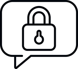 Sticker - Lock message icon outline vector. Security code. Unlock secure