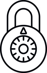 Sticker - Cipher padlock icon outline vector. Security code. Unlock secure