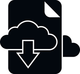 Poster - Backup file icon simple vector. Data cloud. Server document