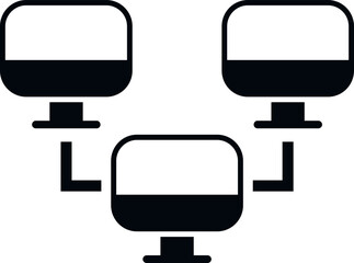 Poster - Backup network icon simple vector. Data cloud. Computer storage