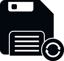 Poster - Data floppy disk icon simple vector. Digital file. Backup storage