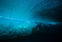The Underwater View Of A Breaking Wave In The Maldives