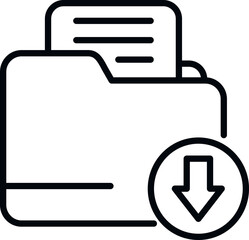 Poster - backup folder icon outline vector. data storage. file network