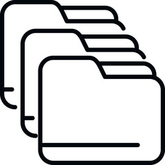 Poster - folder backup icon outline vector. data cloud. digital file
