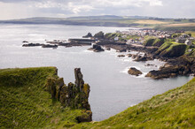 The Village Of St. Abbs And The Coast Of North East England.