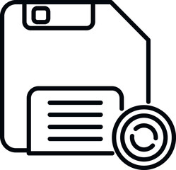 Poster - data floppy disk icon outline vector. digital file. backup storage