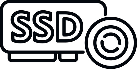 Poster - Ssd backup icon outline vector. Data cloud. Server file