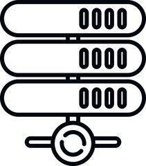 Poster - server file icon outline vector. data cloud. storage web