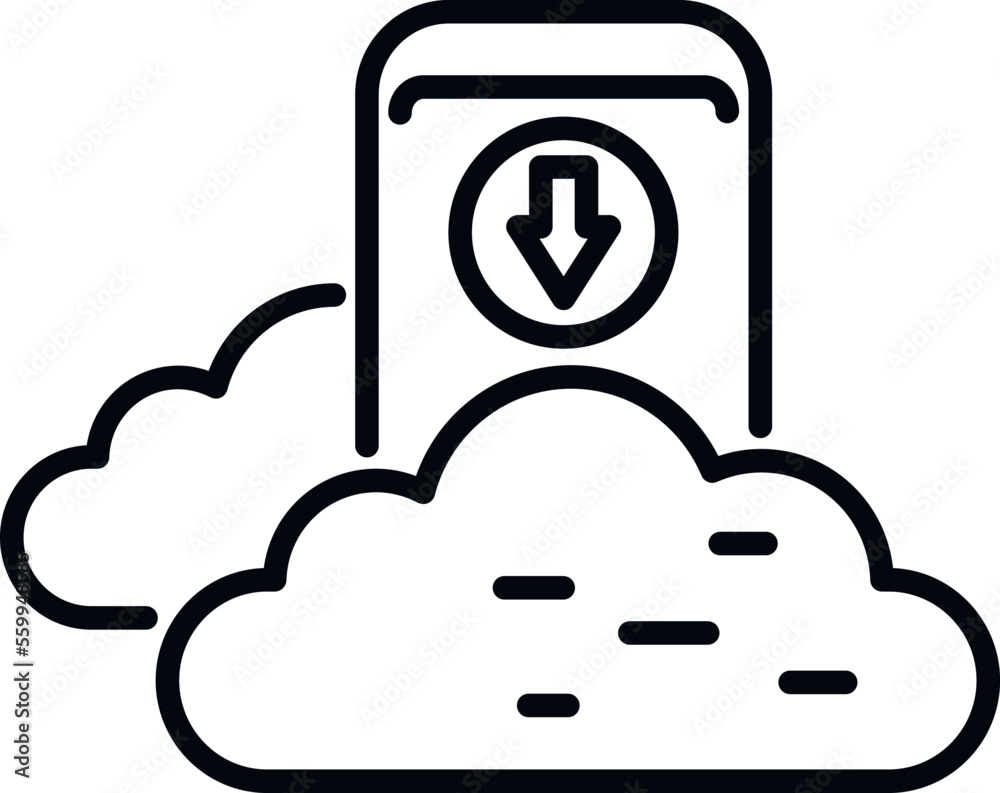 Smartphone data cloud icon outline vector. Backup storage. File server ...