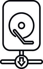 Poster - hdd backup icon outline vector. data cloud. digital server