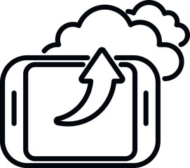 Poster - smartphone backup icon outline vector. data cloud. storage data