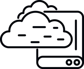 Poster - storage cloud icon outline vector. backup data. network file
