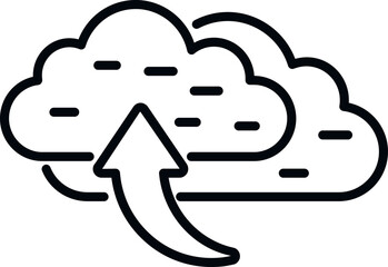 Poster - cloud upload icon outline vector. backup data. storage server