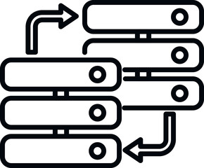 Sticker - Server storage icon outline vector. Backup data. File network