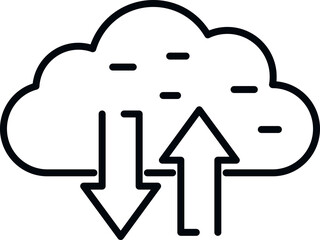 Poster - upload data cloud icon outline vector. computer storage. file network