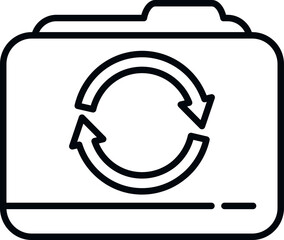 Poster - folder recovery icon outline vector. document data. upload web