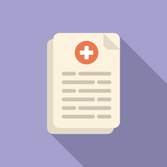 Poster - Medical receipt icon flat vector. Sore remedy. Winter medicine