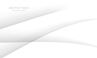 Wall Mural - Abstract white background with smooth gray lines, waves. Modern, luxury and fashion. Gradient geometric. Vector illustration.