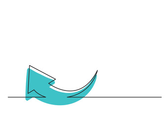 Poster - continuous line drawing of colored arrow - PNG image with transparent background