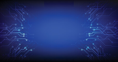 Abstract modern technology circuit board background. Blue business big digital data vector illustration.