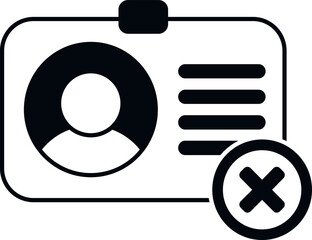 Poster - Delete user card icon simple vector. People service. Account privacy